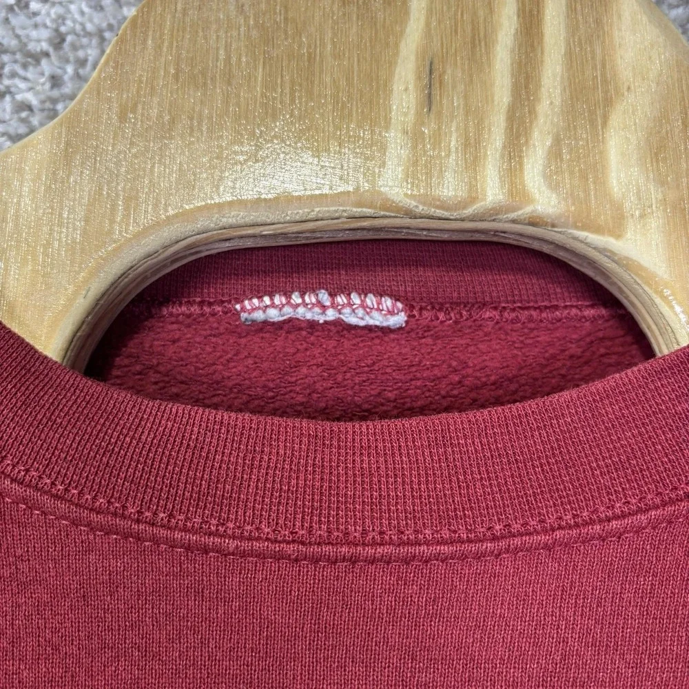 Nike Vintage Mens Large Red Fleece Crewneck Pullover Embroidered Logo Sweatshirt